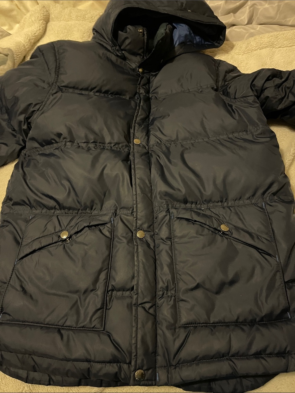 Lands' End Kids Navy Quilted Coat 18 20